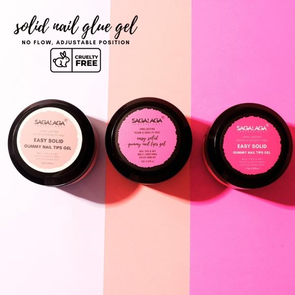 SAGALAGA Strong Adhesive Solid Gel Glue Custom Logo Glue Gel Polish for Press on Nail Transparent Tips Glue