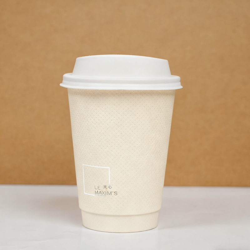 Wholesale customized biodegradable 8oz double-layer coffee paper cups for coffee shops