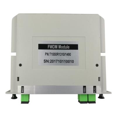 3 WDM video do filtro da rede FWDM dos portos PON (1310/1490/1550nm) para Multiplexers da divisão do comprimento de onda da transmissão do sinal da tevê