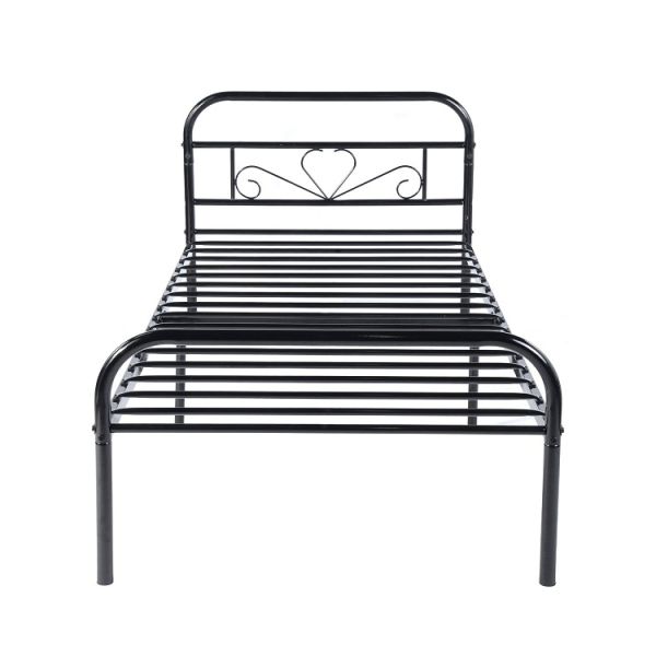Sturdy Cast Iron Black Metal Platform Bed Vintage Headboard For Bedroom Furniture