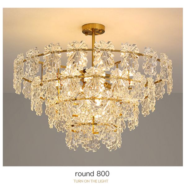 Transparent Glass Led Chandelier For Living Room Foyer Hall Luxury Ceiling Lamp Decor Kitchen leaf chandelier(WH-CY-250)