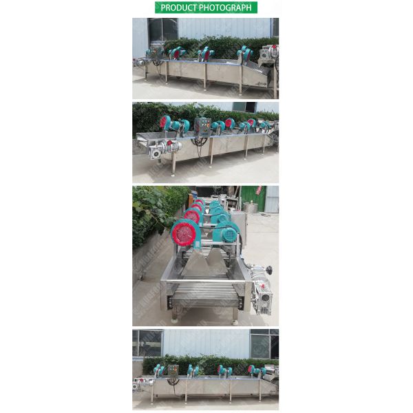 Fan Blower And Vibrate Conveyor Dry Conveyor Wild Vegetable Cleaning Equipment Heavy Duty Food Processor