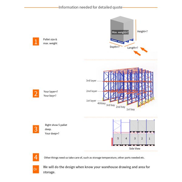Керамическая полная плитка Складная стойка Ширина 1150-1650 мм Весовая емкость 300-1500 кг/палет