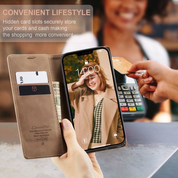 CaseMe 15 Pro Phone Case TPU кожаная задней крышка с магнитным держателем для карт и тест