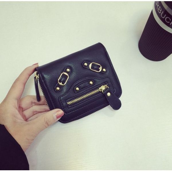 2016 new Ms. wallet female short paragraph motorcycle purse Korean cute student wallet