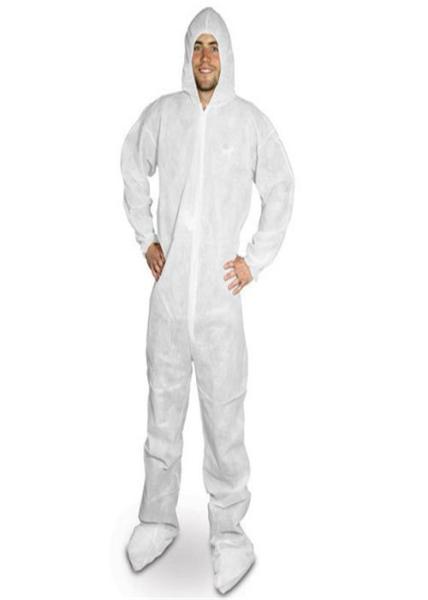 Disposable Chemical Resistant Disposable Coveralls Anti Abrasion For Medical Lab
