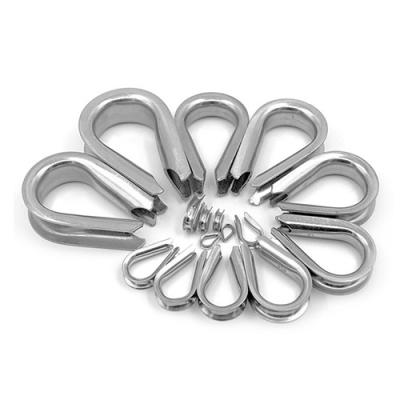 Stainless Steel Wire Rope Thimble Chicken Heart Ring Wire Rope Clamps For Lanyards