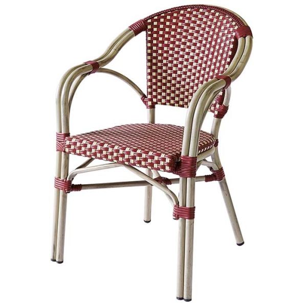 100% Handmade Red Rattan Stackable Commercial Dining Chairs