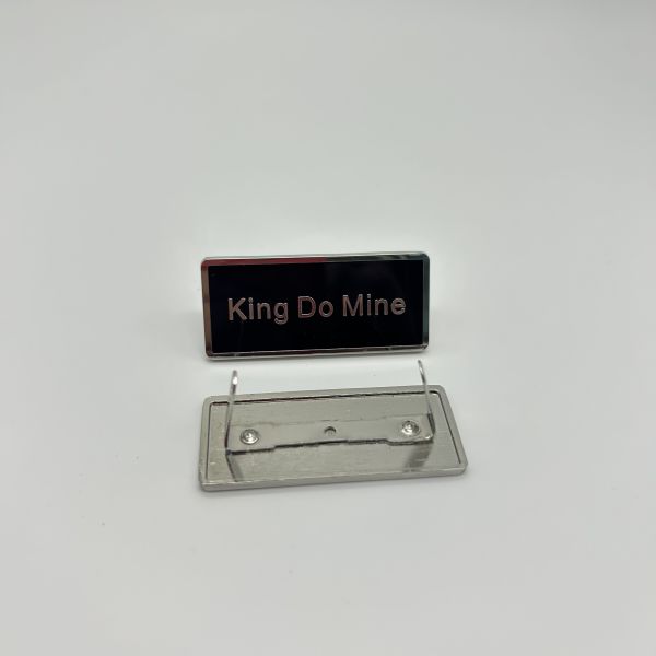 King Do Mine Metal Enamel Name Tag, Custom Personalized Lapel Pin, Office Staff Badge Accessory