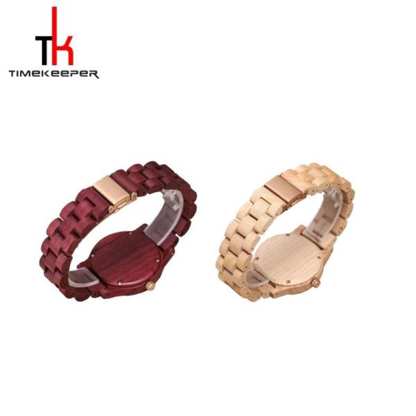 Customized Small Face Wooden Wrist Watch For Ladies Sandalwood Strap