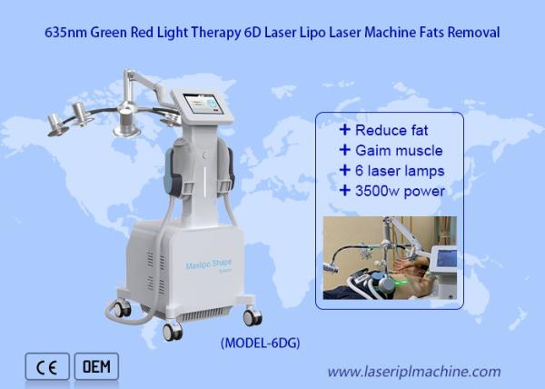 Laser 6D de baixo nível para redução de gordura 532nm verde 635nm terapia de luz vermelha dispositivo de terapia a laser frio