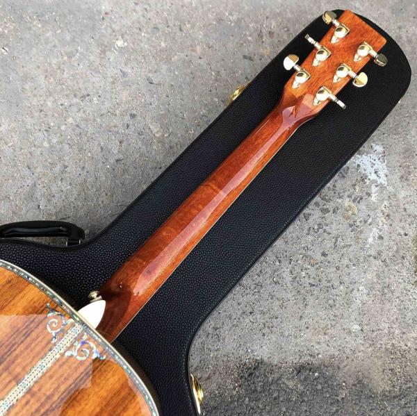 KOA wood classic acoustic guitar,Life tree Ebony Fingerboard,Abalone inlays and binding,China 41 inchs acoustic