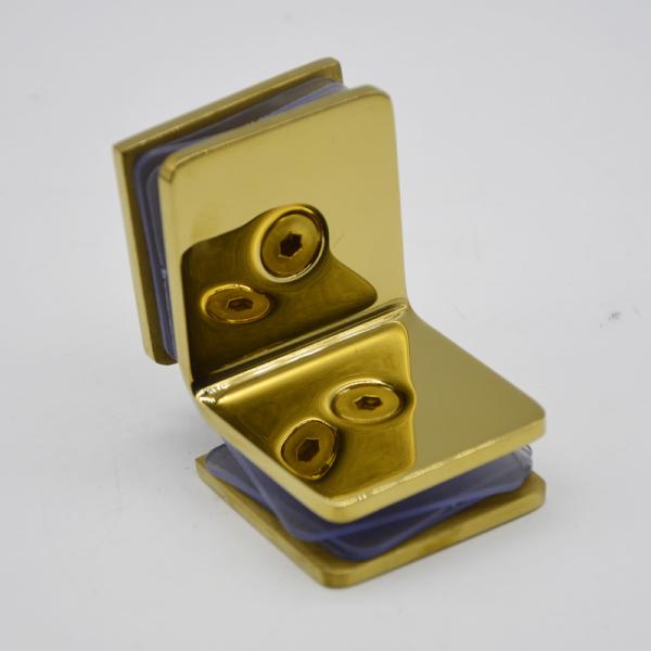 Stainless steel glass to glass 90 degree connector clamps, material SS304, finishing satin or mirror, for 9-12mm glass