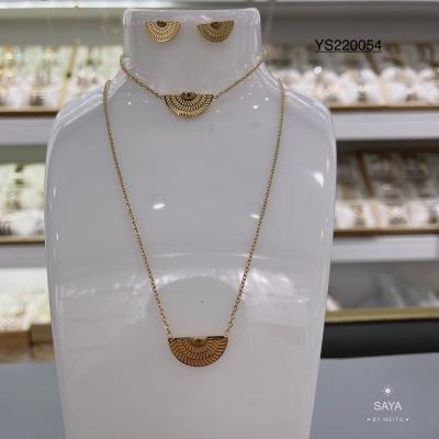 Saya Women's Stainless Steel Gold Necklace Engagement Necklace For Bride
