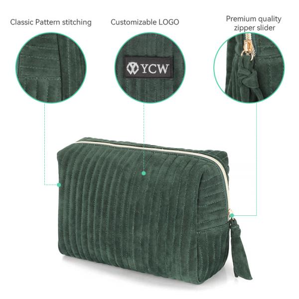 Travel Custom Cosmetic Bag Velvet Makeup Pouch Small 10.2X4.7X6.3