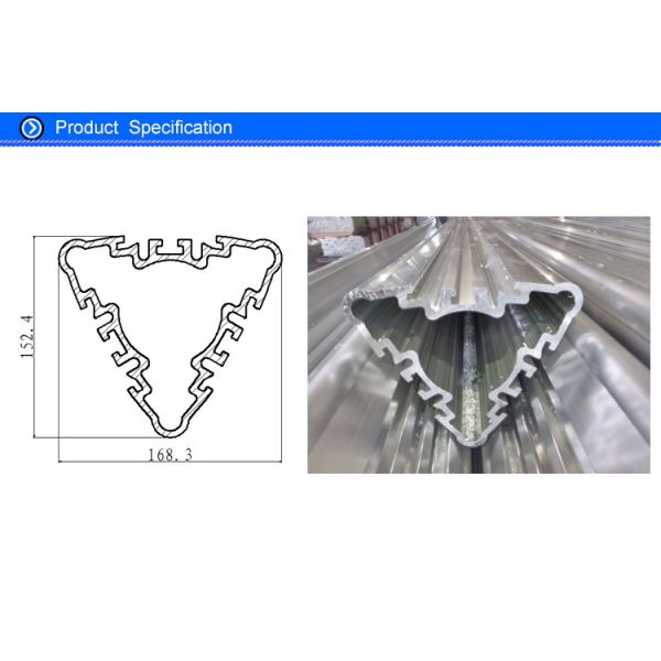 Industrial Hollow Aluminum Extrusion Profiles , Silver Anodized Aluminium Triple Parts