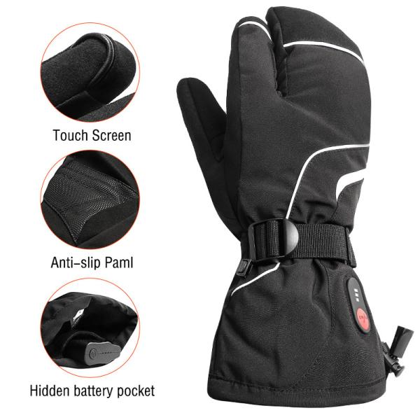 7.4V Rechargeable Electric Heated Ski Gloves Battery Operated Gloves For Winter Outdoor Hunting