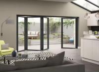 Heat Insulation Aluminium Fold Door Double Triple Glazed Exterior Folding Main Door