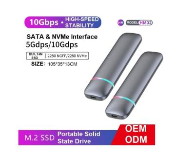 High Speed RGB Built In External SATA SSD Drive 10gbps With Colorful Ambiance Lights