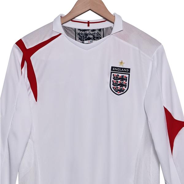 England 2006 Retro Long Sleeve Home Fan Edition Jersey Pays Tribute to the Three Lions Golden Generation