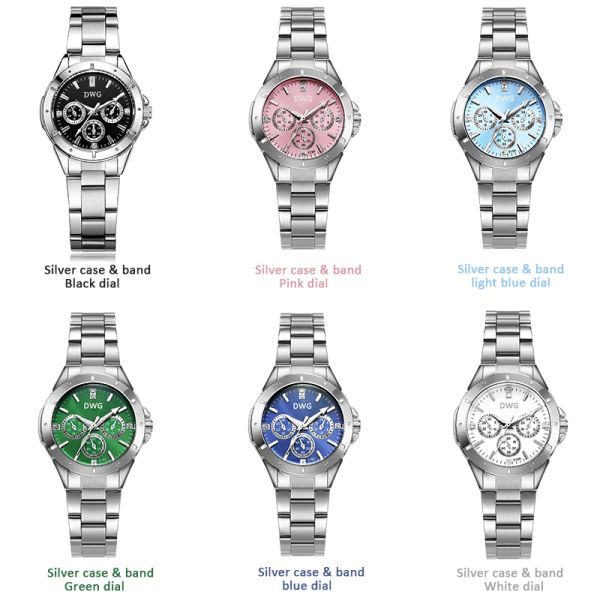 OEM ODM Alloy Quartz Watch , Mixing Colors Steel Band Watch For Women'S
