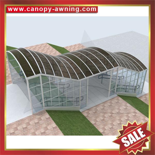 outdoor aluminium alu aluminum polycarbonate gazebo patio corridor walkway passage canopy awning shelter cover project