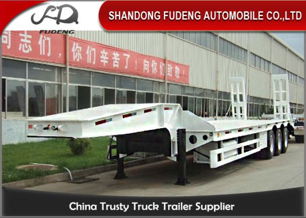 Heavy duty 40 - 60 ton low flatbed semi trailer excavator carry trucks and trailers