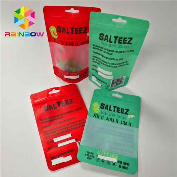 Matte Finished Aluminum Foil Stand Up Pouch Edible Fruit Jerky Packaging Custom Printing