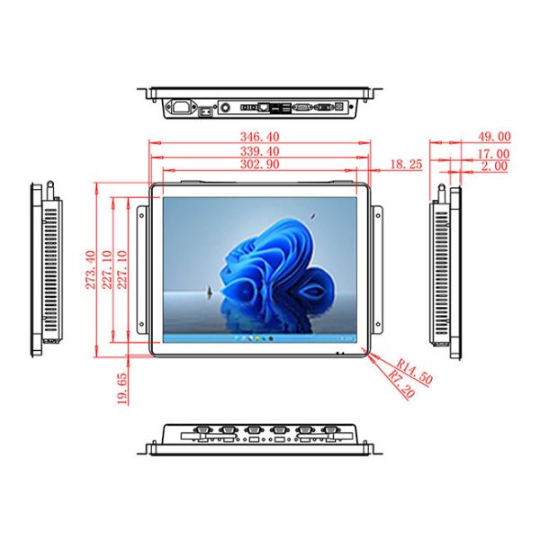 15-Inch Windows Control Interface for Building Management, Digital Signage, Traffic Control Systems, and Smart Cities