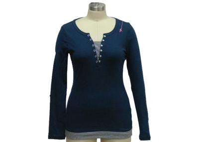 Ladies Two In One Shirt Turn Up Long Sleeve With Plastic Button Fashion Casual Wear