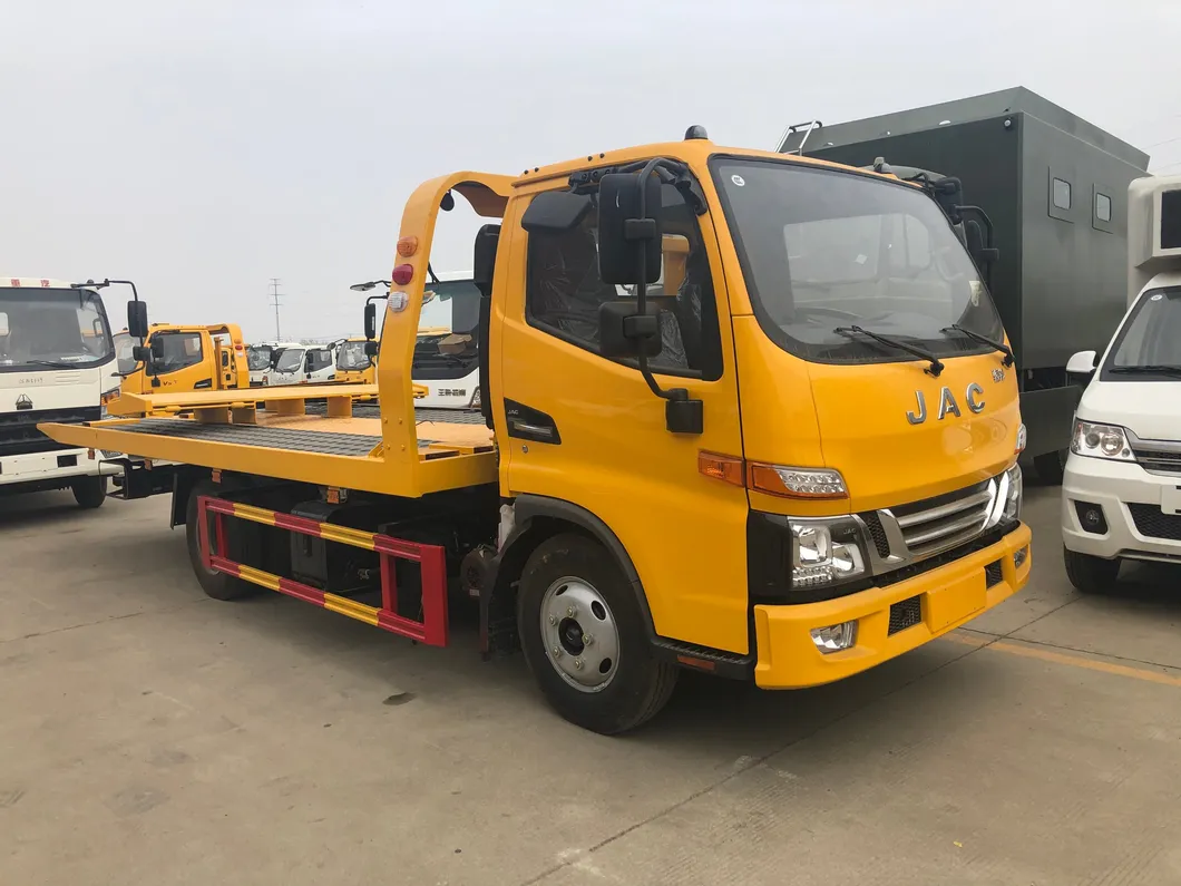 Vehicle Recovery Broken Car Van Saving 5meter Flatbed Hydraulic Lifting JAC Wrecker Towing Recovery Truck Body