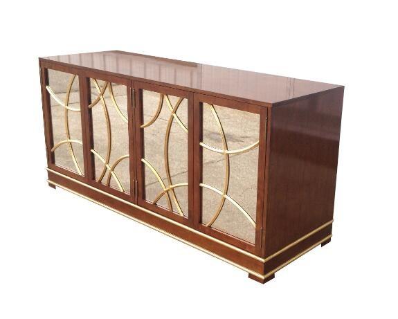 Antique Hotel Room Dresser 5 Star Hotel MDF Board With Recessed Back Panel