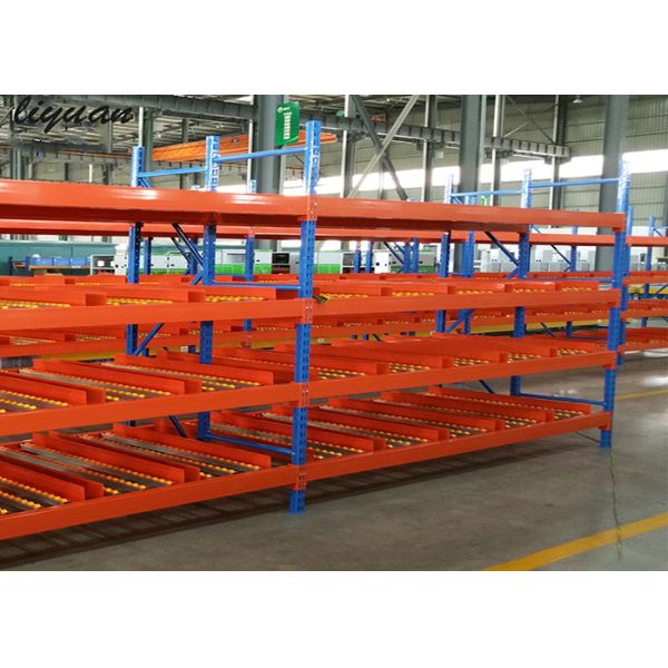 Optional Dimension Carton Flow Roller Track , Flow Racks Warehouse Stable