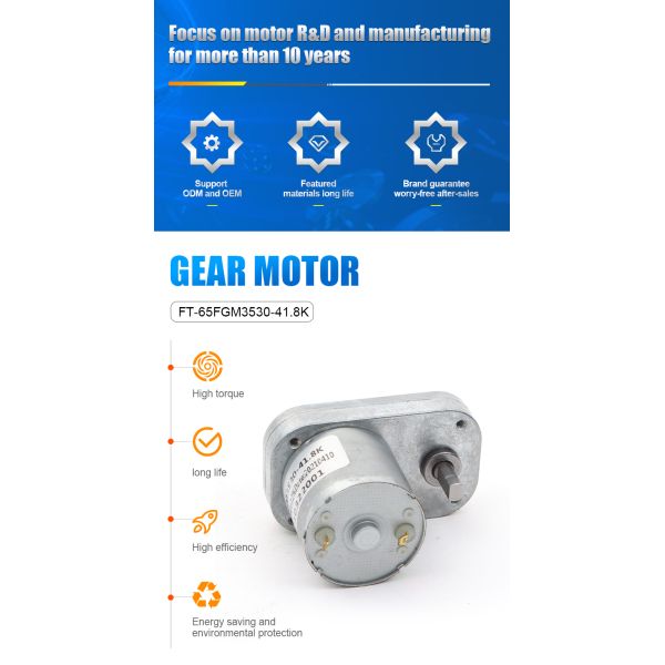 Custom 12V Low Noise Brushed DC Electric Motor 24V Robot Gearbox