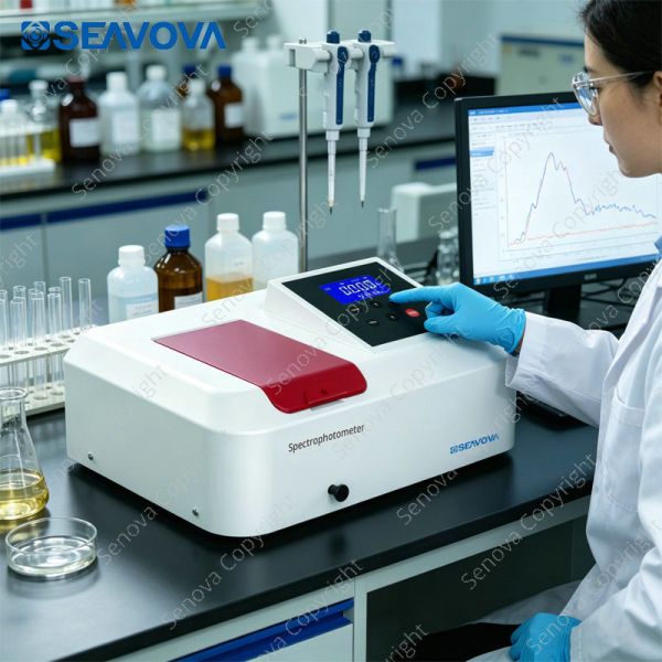 Single Beam UV Vis Visible Spectrophotometer UA-100C with 4nm Bandwidth and 190-1100nm Wavelength