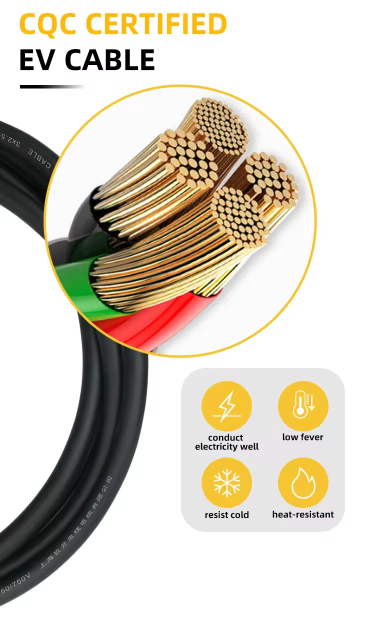 16A32A Double Single-Head Gun Line Electric Vehicle End Pile End 3-Phase Single-Phase LP55 Protection Level CE Certified