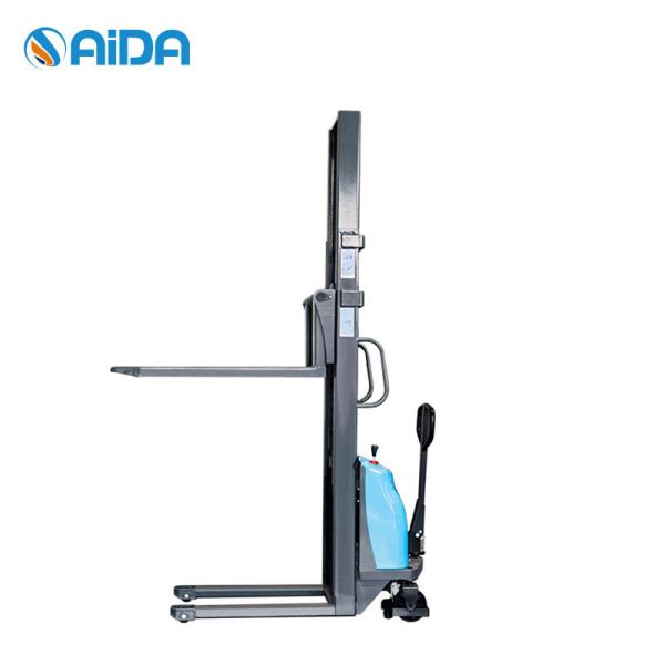 Labor Saving Semi Electric Lift Stacker , Walk Behind Pallet Truck 1.5 Ton