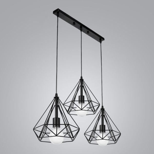 Retro industrial geometric pendant lights iron indoor lighting restaurant coffer black pendant light(WH-VP-61)
