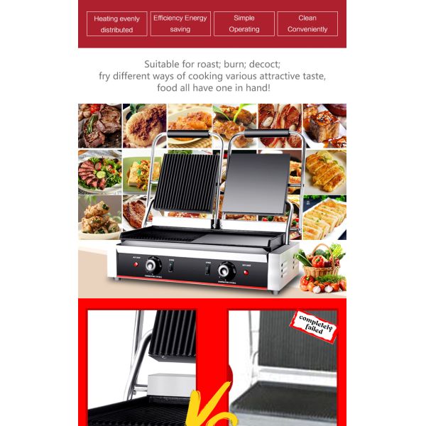 Электрическая контактная гриль не прилипающая поверхность и 1/2 канавки для требований клиента