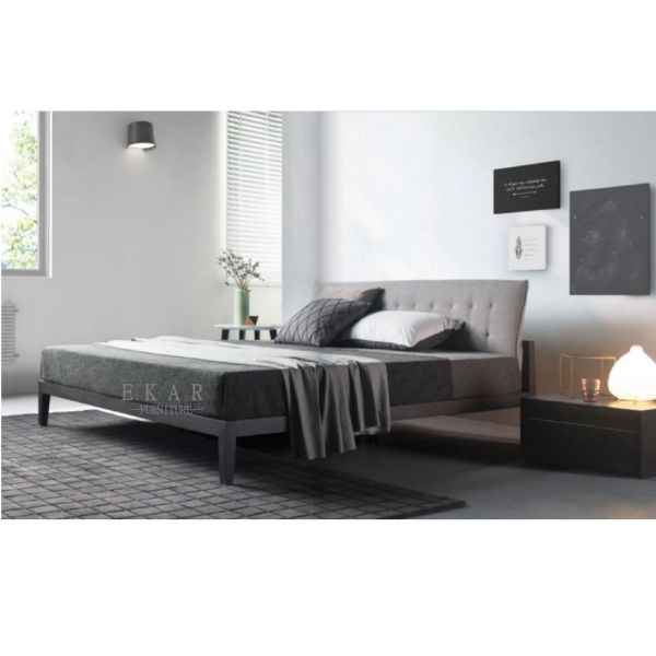 Leather Upholstered Modern Design King Size Bed