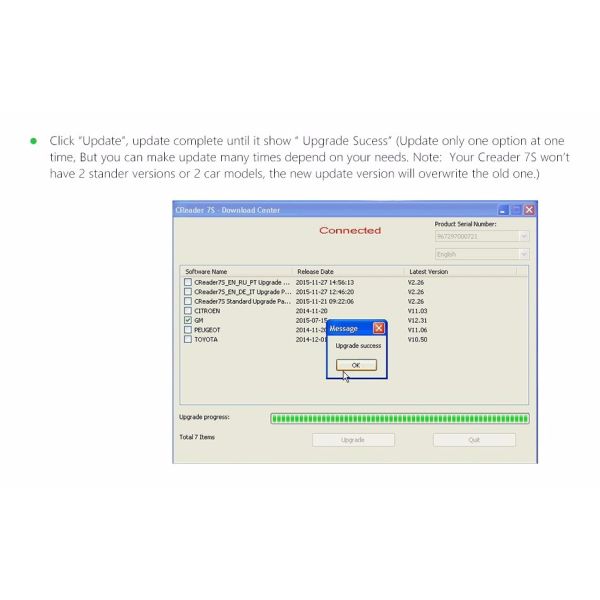 Original Launch X431 CReader 7S Code Reader add Oil Reset Function CReader 7 Plus Update Via Official Website