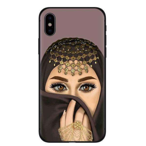 Lightweight Designer Cell Phone Cases Black Islamic Hijab Girls Gift Anti Shock