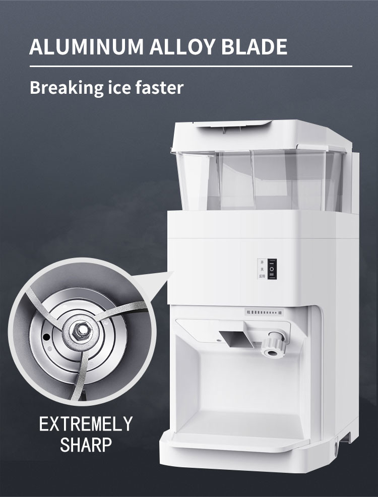 6L Ice Shaver Machine Snow Cone Maker White 320rpm Electric Shaved Ice Maker