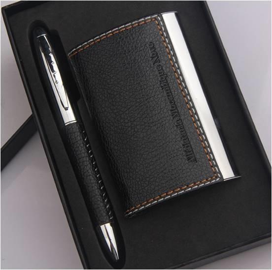 Stationery Factory Custom Logo Black Ink Metal Roller Ball Pen Set