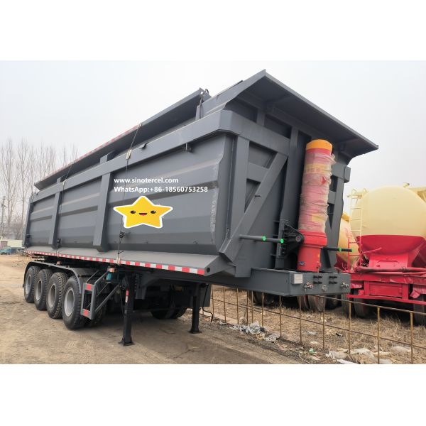 4 Axles tipper semi trailer featuring Fuwa Or Equivalent axlebrand perfect solution for construction site material delivery