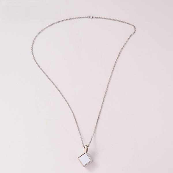 Custom Blank Sublimation Dice Cube Memory Pendant Necklace Sublimation Photo Necklace