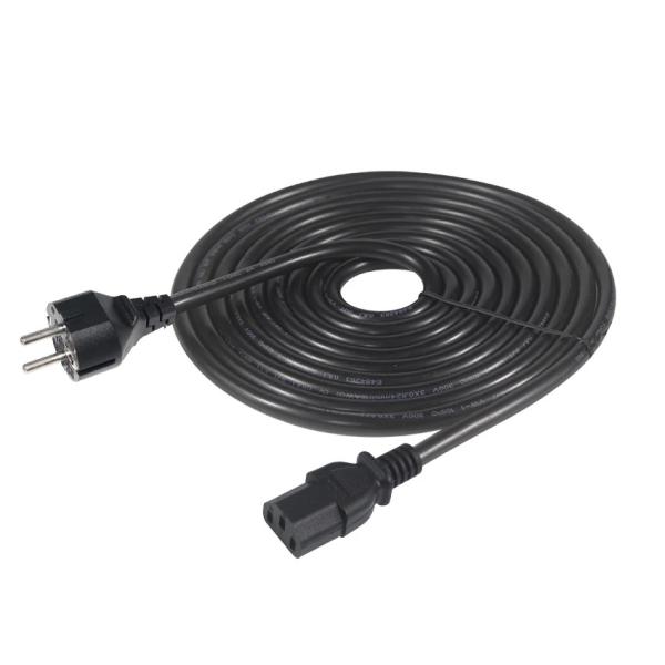EU 3-Pin Schuko Plug to C13 Power Cord 0.75mm² HO5VV-F