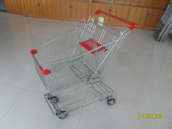 80L Low Carbon Steel Wire Shopping Trolley For Medium-Sized Supermarkets