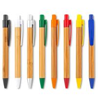 Crayon à bille en bois de bambou créatif en couleurs multiples