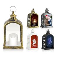 Custom Blanks Christmas Lantern Hanging Led Garden Decorative Storm Light Sublimation Lanterns